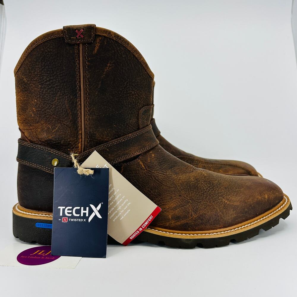 Twisted X Men's Tech X Short Zip Square Toe Western Boots MXTP005 Size 11.5 D